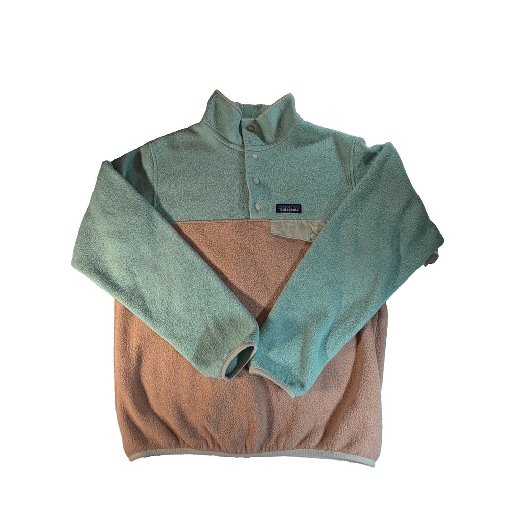 Patagonia Synchilla Snap-T Fleece Women's M Pink Green Pullover 25455 SP20